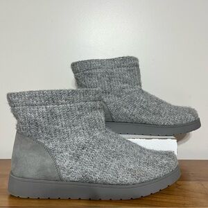 Women’s Falls Creek Gray Knit Platform Pull On Casual Wool Boots Size 11